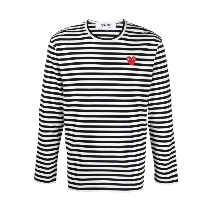 Comme des Garçons 2024 Longsleeve weiß-schwarz Zopfmuster Casual-Look