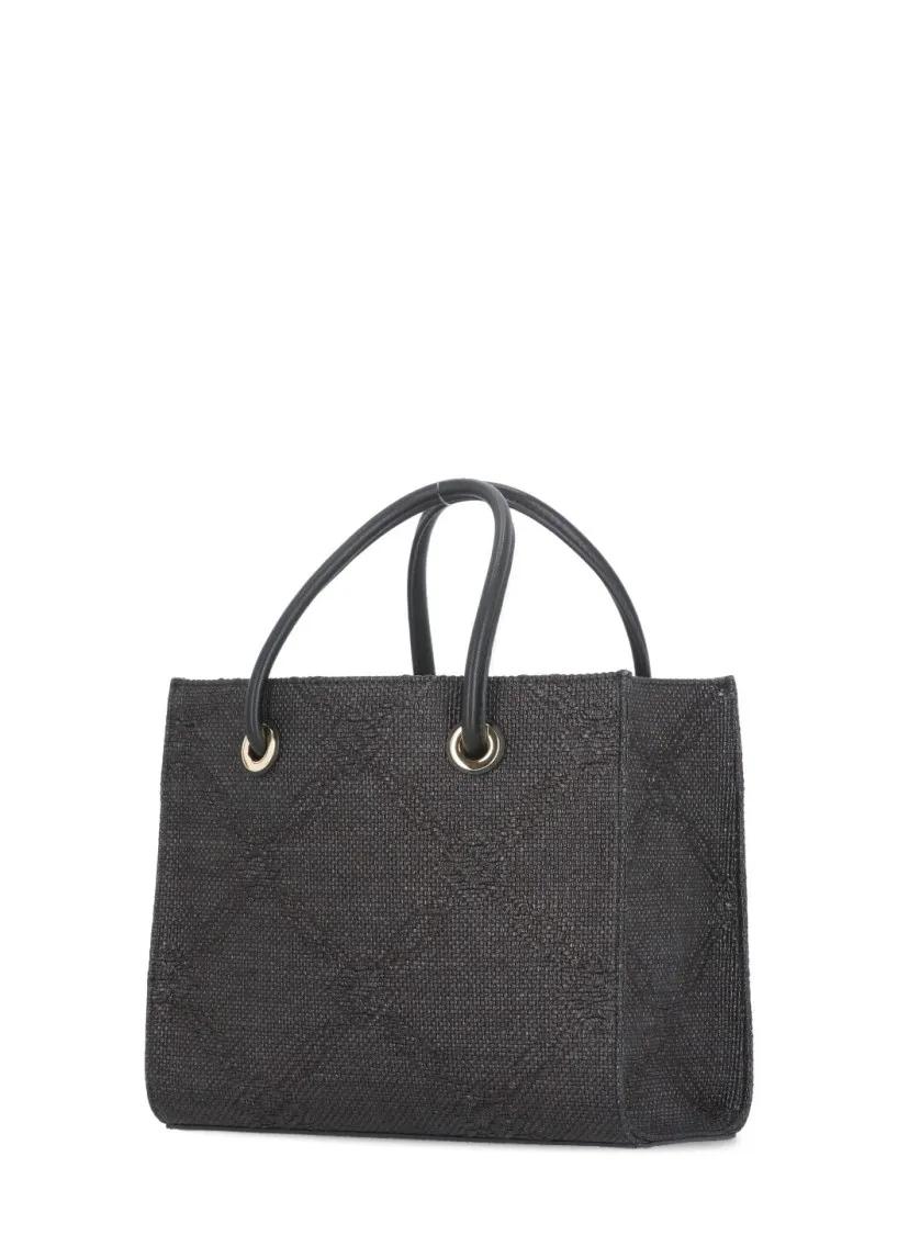 Elisabetta Franchi Shoppers & Totes Black Canvas Bag in zwart
