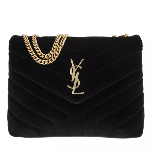 Saint Laurent LouLou Chain Bag Small Quilted Leather Black Satchel