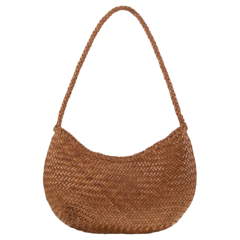 DRAGON DIFFUSION Sac à bandoulière Nova Luna - Woven Leather Bag Brown