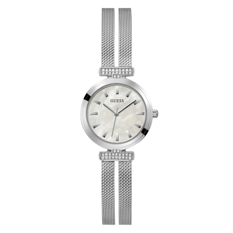 Guess Quarzuhr Quarz Analog Analog Uhr Anordnung silber