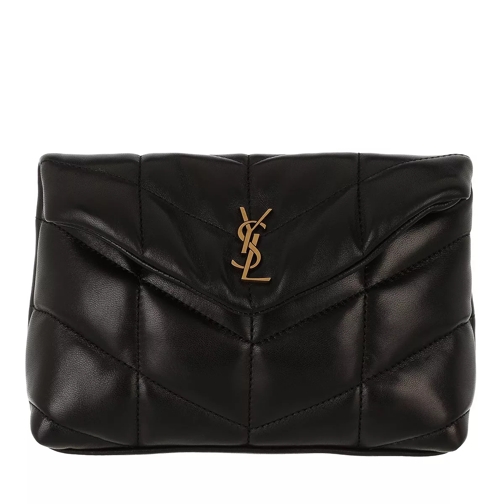 Saint Laurent Small Puffer Pouch Quilted Leather Black Clutch