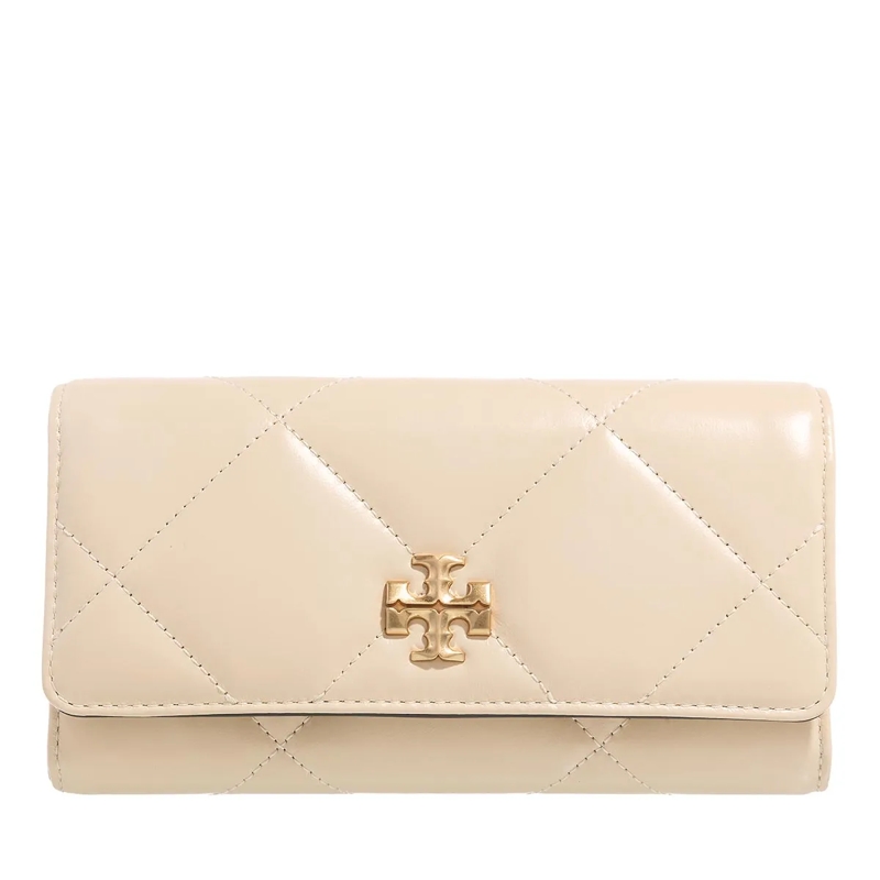 Tory Burch Portemonnaie mit Überschlag Kira Diamond Quilt Flap Wallet Vanilla Soft Serve