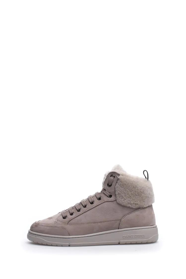 Thumbnail - Candice Cooper Low-Top Sneaker - Lace-Up Flat Shoes With Plush Fur Collar - Gr. 39 (EU) - in Rosa - für Damen