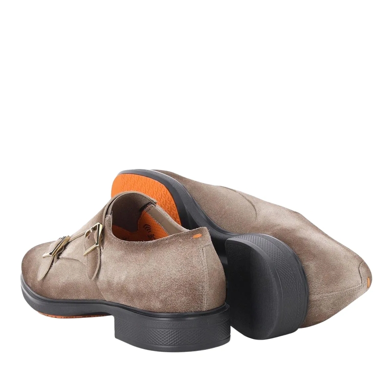 Santoni Monkstraps Doppel-Monkstraps aus Veloursleder braun(Image 3)