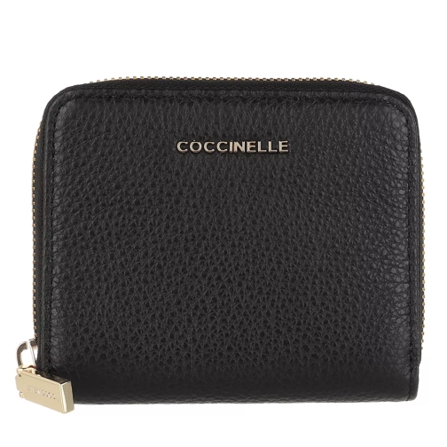 Coccinelle Wallet Grainy Leather Noir Bi-Fold Portemonnaie