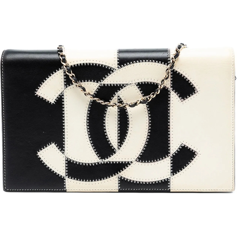 Chanel Sac à bandoulière CC Lambskin Embroidered Clutch With Chain schwarz