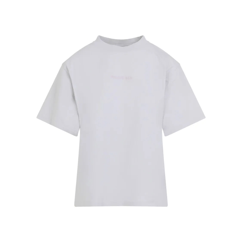 Balenciaga T-shirt White Cotton Crew Neck T-Shirt With Subtle Logo White