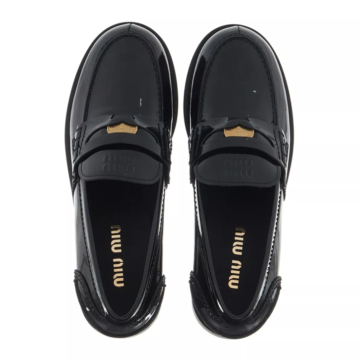 Miu Miu Patent Leather Penny Loafers Black Loafer