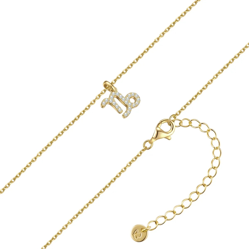 Glanzstücke München Mittellange Halskette Sterling Silber Halskette Zirkonia Sternzeichen St gold(Image 2)