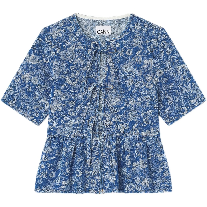 GANNI Top top jeans blue blau