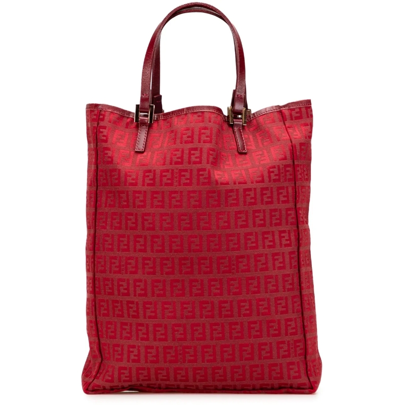 Fendi Shopper Zucchino Canvas Tote rot
