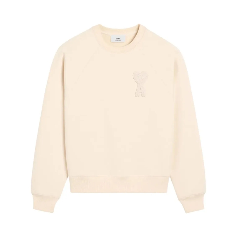 AMI Paris  Ami Heart Motif Sweatshirt Neutrals