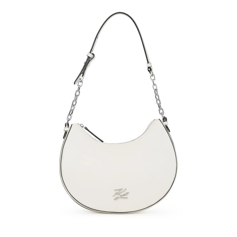 Karl Lagerfeld Schultertasche K/Autograph Medium Moon Bag offwhite