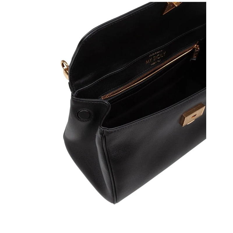 Dolce&Gabbana Sac à bandoulière Vintage My Sicily Bag In Black Leather Black(Image 4)