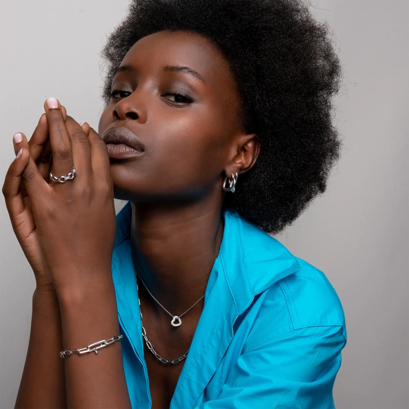 Ti Sento Ohrstecker 925er Sterlingsilber The Heart Pendant Creole silber(Image 2)