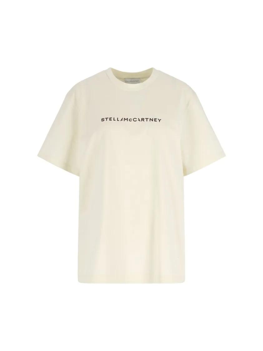 Thumbnail - Stella McCartney - Logo T-Shirt – Ivory - Größe L - beige