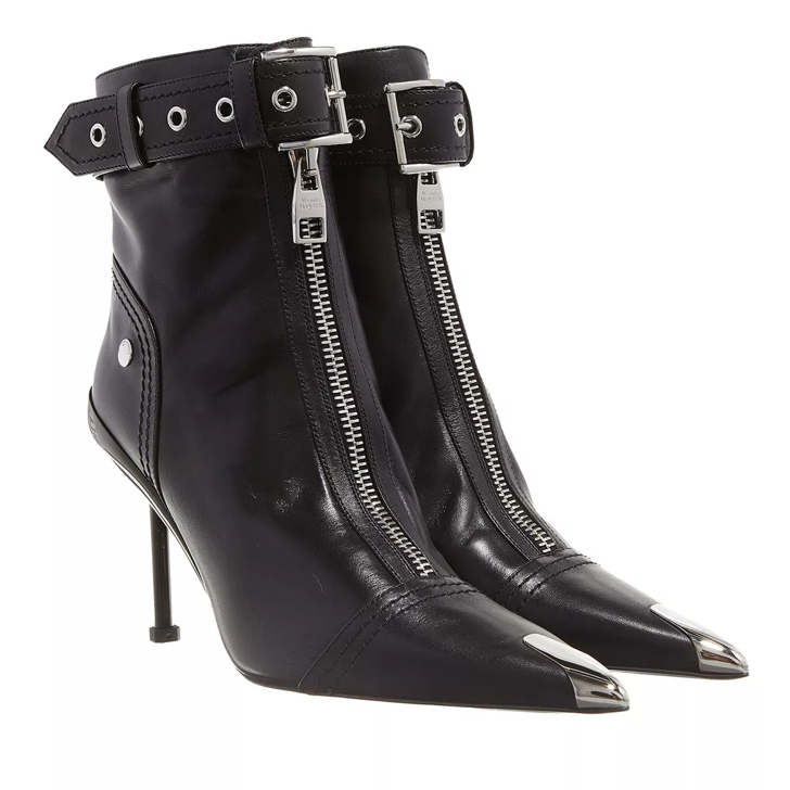 Alexander McQueen Leather Ankle Boot Black Bottine