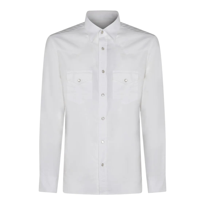 Tom Ford Hemd Classic White Cotton Shirt With Button-Down Front White