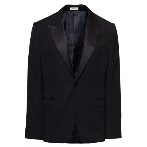 Alexander McQueen Black Single-Breasted Jacket With Notched Revers I Black 