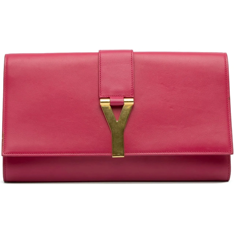 Saint Laurent Clutch Leather Chyc Ligne Clutch rose