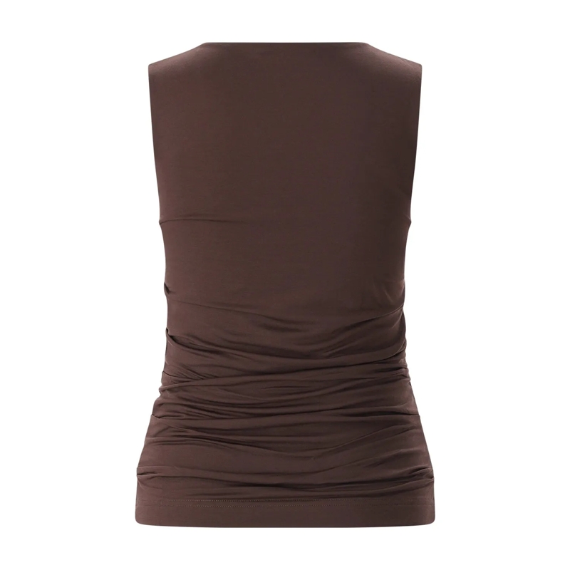 windsor. T-Shirt Gerafftes Top aus Lyocell braun(Image 2)