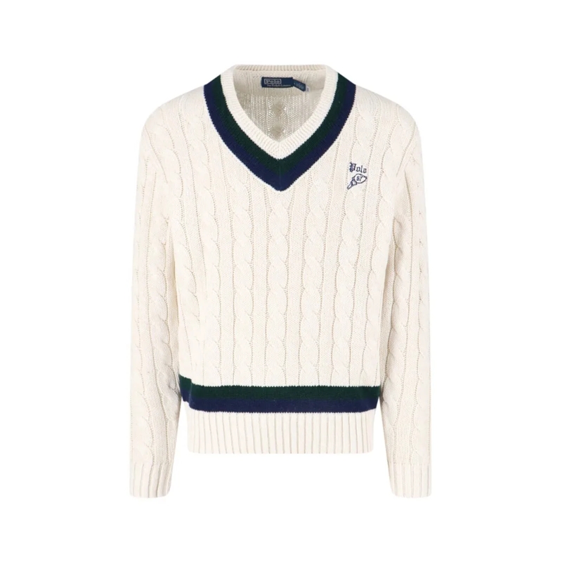 Polo Ralph Lauren Pullover Cable-Knit Cricket Sweater Cream Neutrals