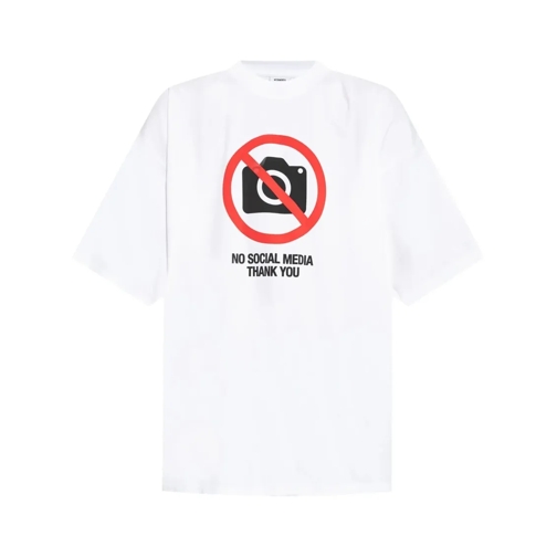 Vetements T-Shirt "No Social Media" White White Magliette