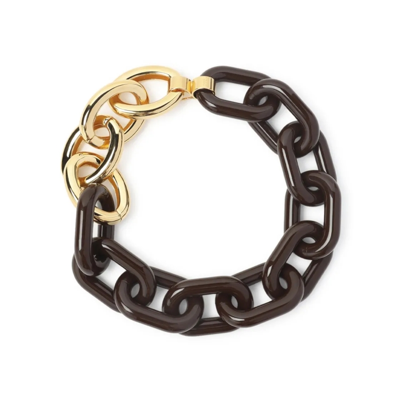Marni Medium Halsketting Interlocking Chain Link Necklace In Metallic Brass Brown