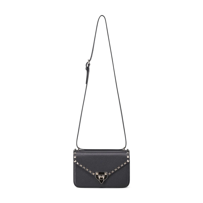 Valentino Garavani Crossbodytas Umhängetasche Rockstud aus Kalbsleder schwarz
