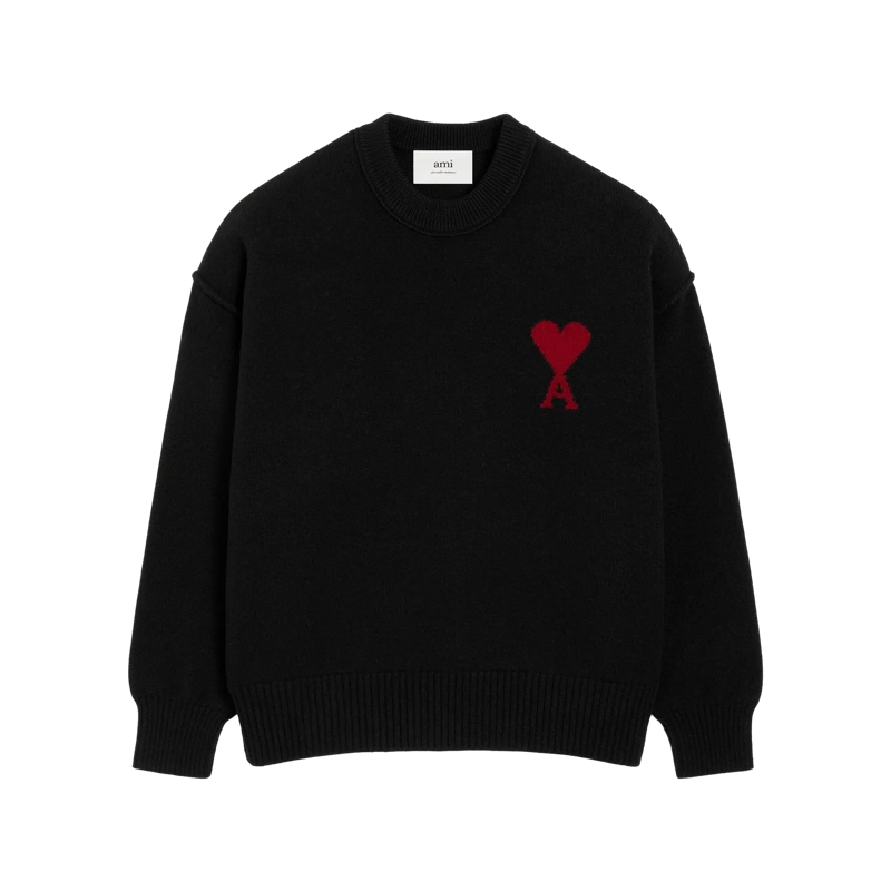 AMI Paris Pullover AMI Alexandre Matiussi UKS838.018 151 151 OFF WHITE/BLACK