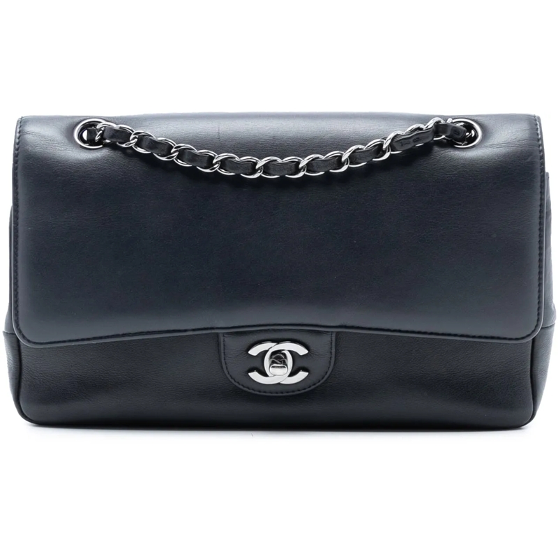Chanel Sac à bandoulière Medium Smooth Calfskin Pure Double Flap schwarz