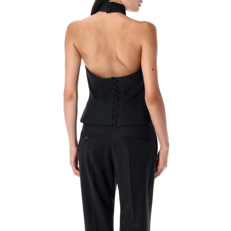 Remain T-Shirt Halter Neck Top Black