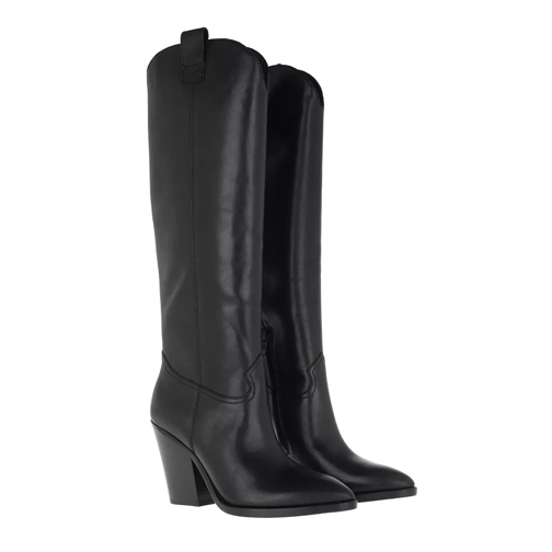 Ash Mustang Knee High Boots Leather Black Botte