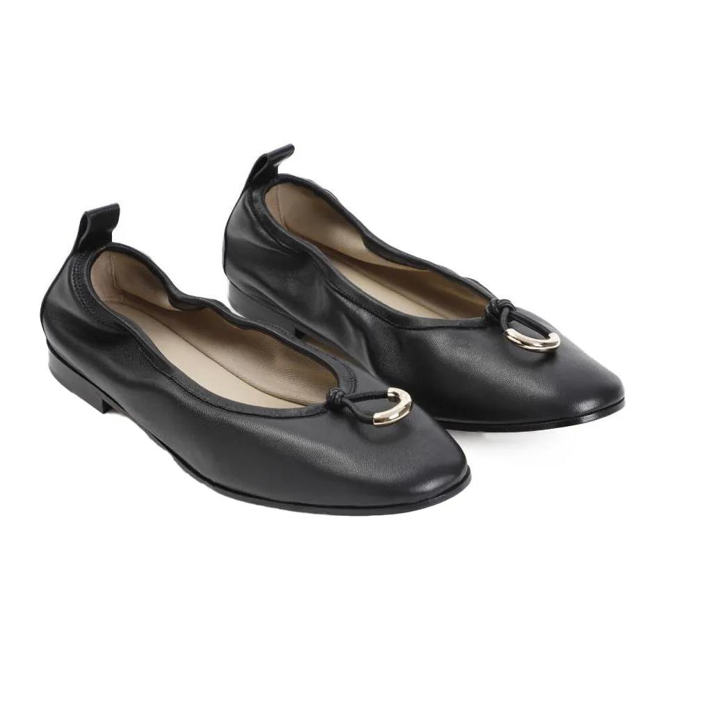 Giorgio Armani Loafers & Ballerinas - Black Lamb Leather Ballerina - Gr. 36 (EU) - in Schwarz - für Damen