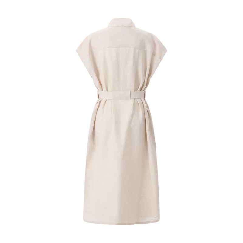 Fabiana Filippi Minikleid Midikleid aus Leinen braun(Image 8)