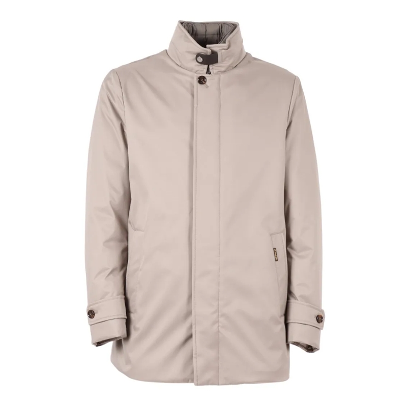 Moorer  High-Collar Casual Jacket With Smooth Finish Grey