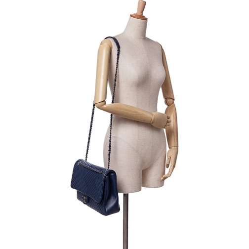 Chanel Sac à bandoulière 2015-2016 Large Lambskin CC Crossing Flap blau (Image 11)