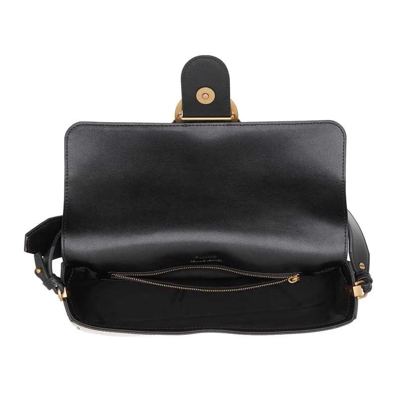 Pinko Tote Love One Classic Slouchy Fl Nero-Antique Gold(Image 8)