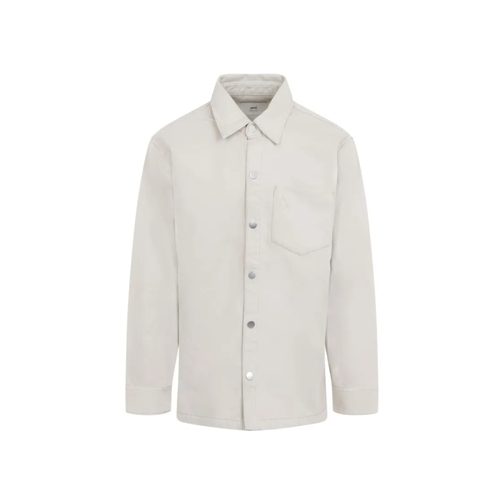 AMI Paris Hemden Boxy Adc Ecru Cotton Overshirt White