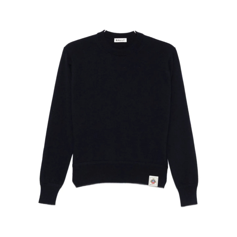 Bally Pullover Navy Cashmere Sweater Black
