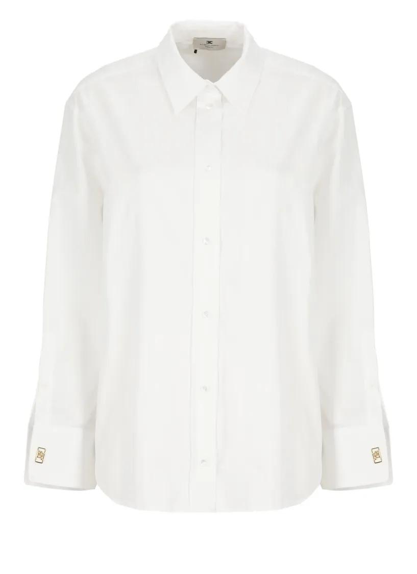 Elisabetta Franchi - Cotton Shirt - Größe 42 - weiß