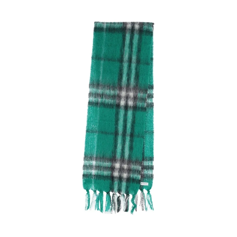 Burberry Écharpe légère Cozy Rectangular Scarf With Classic Plaid Pattern Green