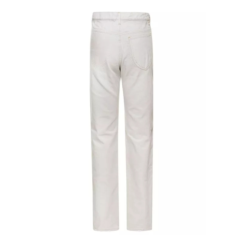 Maison Margiela Jeans White 5-Pocket Style Straight Jeans With Contrasti White