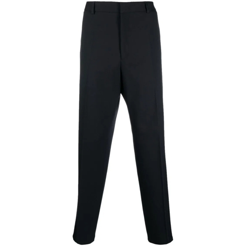 Jil Sander Navy Blue Cotton Straight-Leg Tailored Trousers Blue 