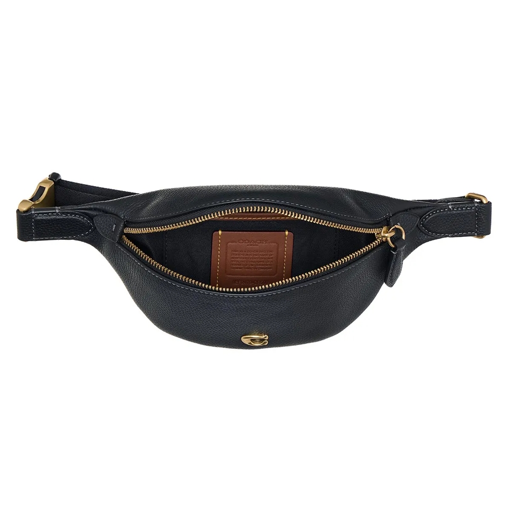 Coach Polished Pebble Leather Essential Belt Bag Black Gurteltasche