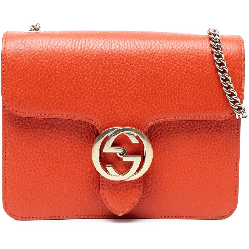 Gucci Sac à bandoulière Small Dollar Calfskin Interlocking G Crossbody orange