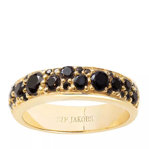 Sif Jakobs Jewellery Novara Uno Ring Black Yellow Gold Bandring