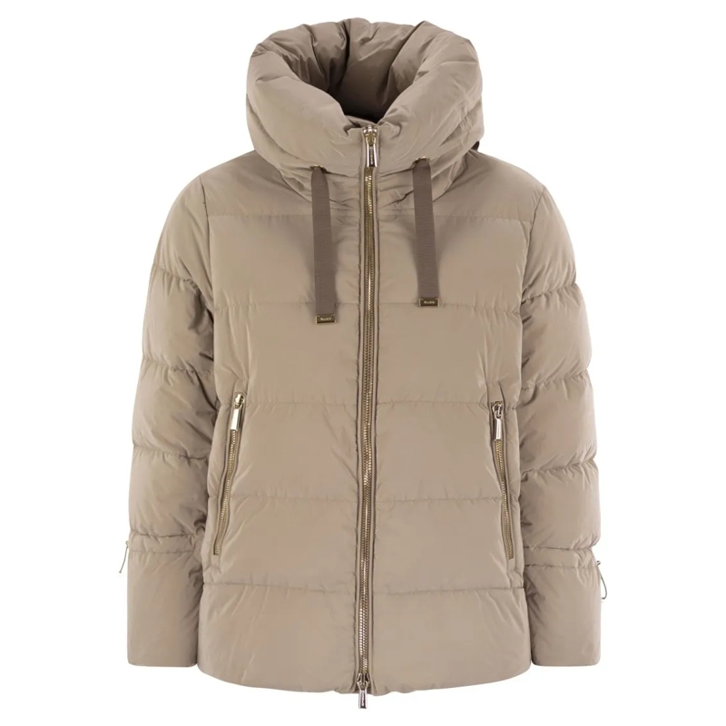 Moorer  Gadia-Os - Hooded Down Jacket Neutrals