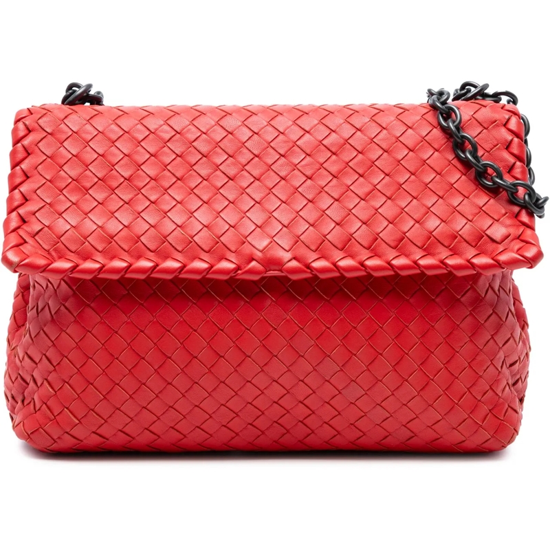 Bottega Veneta Schultertasche Medium Nappa Intrecciato Olimpia Shoulder Bag rot